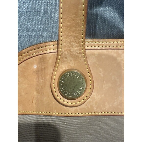 Dooney & Bourke Canvas/Leather Cabriolet Dome Satchel Bag  Taupe/Tan - Picture 4 of 16